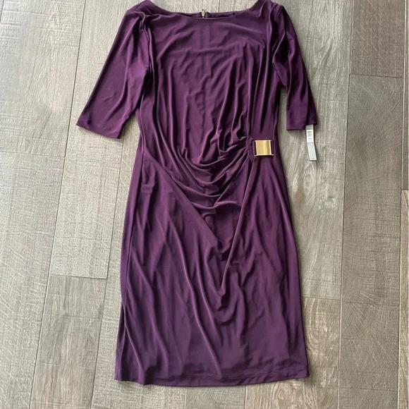 tahari purple dress Tahari Asl Jacquard Fit & Flare Dress In Purple Royal Floral